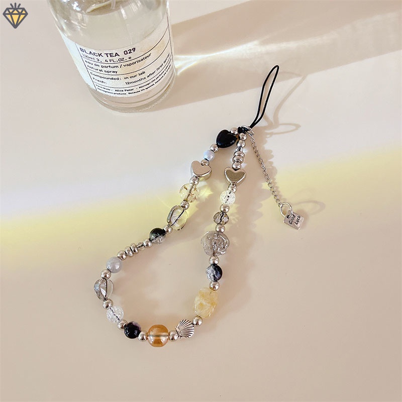 Vòng Tay Chuỗi Hạt Gắn Điện Thoại Chống Thất Lạc Bằng Acrylic Hình Trái Tim / Bướm Dễ Thương - YKD