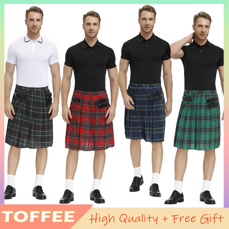 Váy Hóa Trang Scottish Kilt Truyền Thống 4 Màu Sắc Lễ Hội Scotland Lễ Hội Oufits Cotton Cho Nam