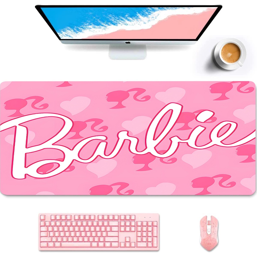 DISNEY Tấm Lót Chuột Và Bàn Phím Chống Trượt Hình Búp Bê Barbie Màu Hồng Dễ Thương