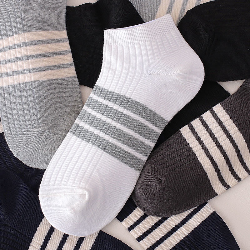 Set 1 / 5 Đôi Vớ Thể Thao Bằng cotton Mềm Mỏng Thoáng Khí Thấm Hút Mồ Hôi Đơn Giản Dành Cho Nam