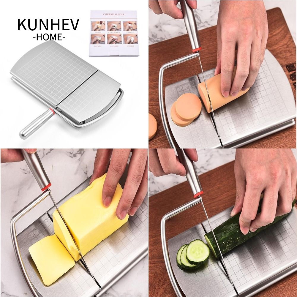 KUNHEV Dụng Cụ Cắt Phô Mai / Bơ / Rau Củ Đa Năng Màu Bạc Siêu Bền Dễ Vệ Sinh