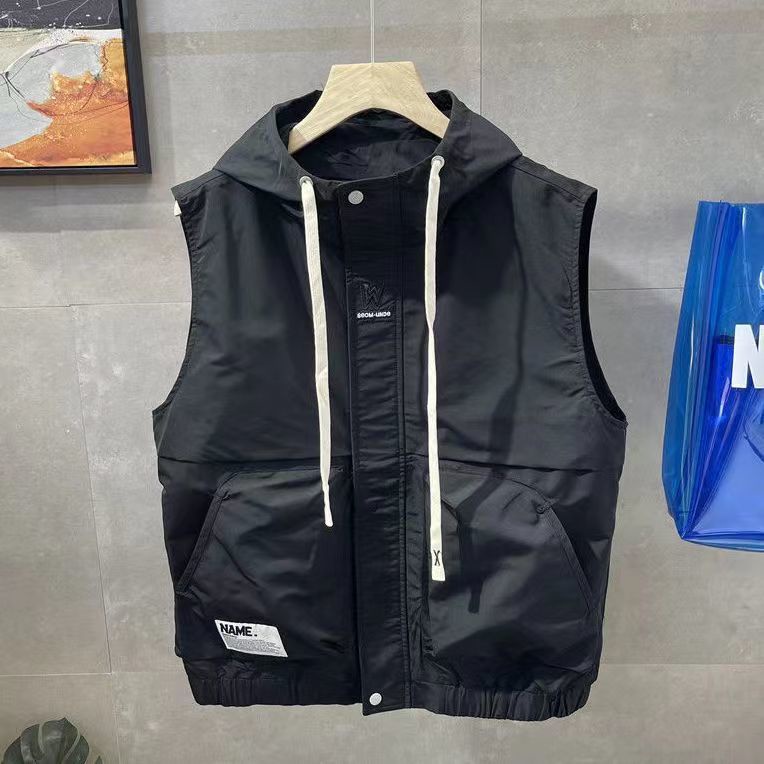 Áo Khoác Ghi Lê Có Mũ Trùm Đầu Màu Sắc Đơn Giản Cho Nam Giới