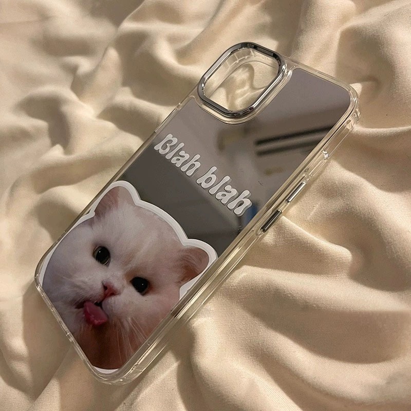 Ốp Điện Thoại Hình Chó Mèo Tráng Gương Cho iPhone 14 13 12 11 Pro Max XR IX