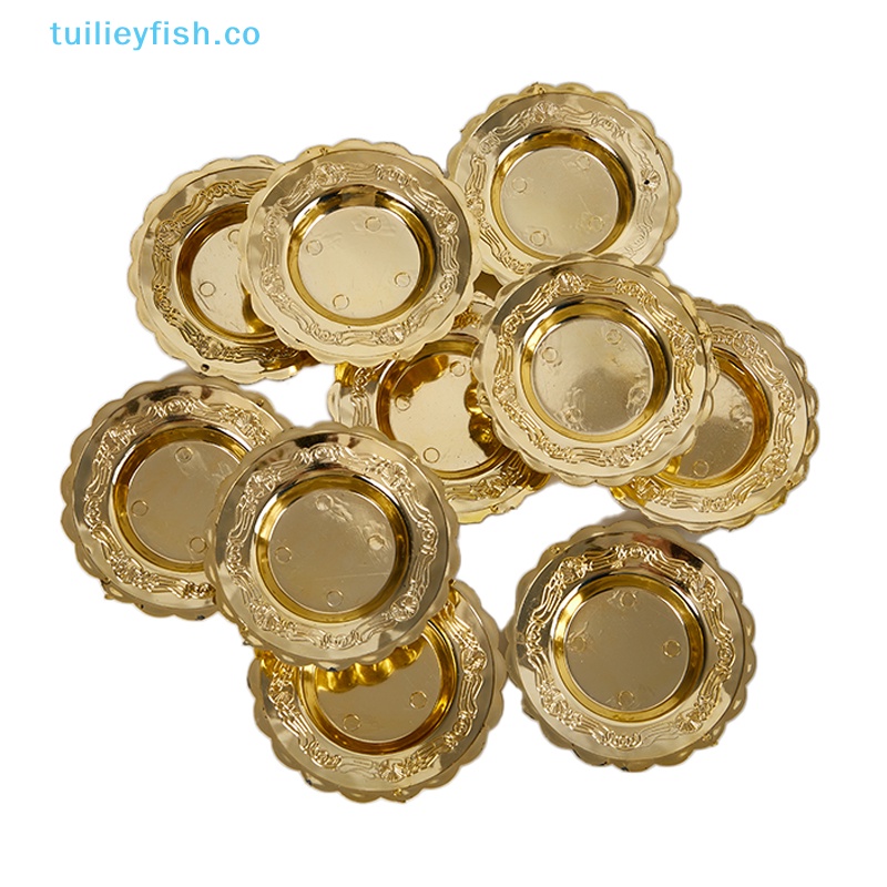 Set 10 Khay Nhựa Mini Màu Vàng / Bạc Đựng Bánh / Sushi / Trái Cây Trang Trí Nhà Cửa