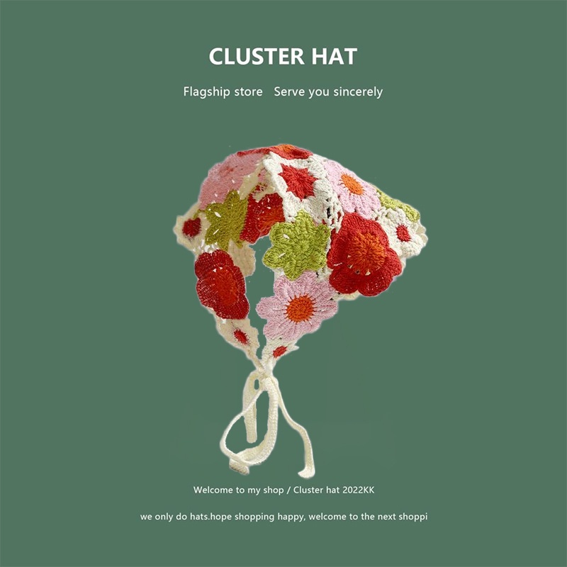 Băng Đô Cài Tóc Hình Tam Giác In Họa Tiết Hoa Cúc Dễ Thương Thời Trang Xuân Thu Phong Cách