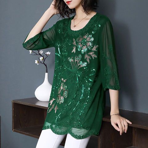 Áo Che Bụng Plus Size Thời Trang Mùa Thu Cho Phụ Nữ Trung Niên