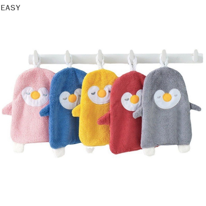 Ea phòng tắm phim hoạt hình khăn tay san hô nhung động vật dễ thương trẻ em treo khăn dày thấm hút khăn mềm trẻ em khăn tay vn