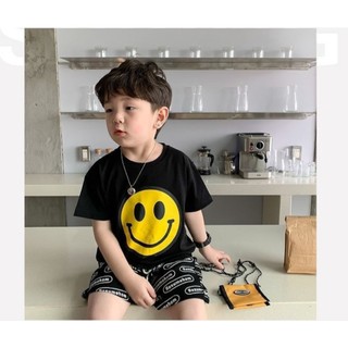 Bộ cotton bé trai mặt cười LD2319