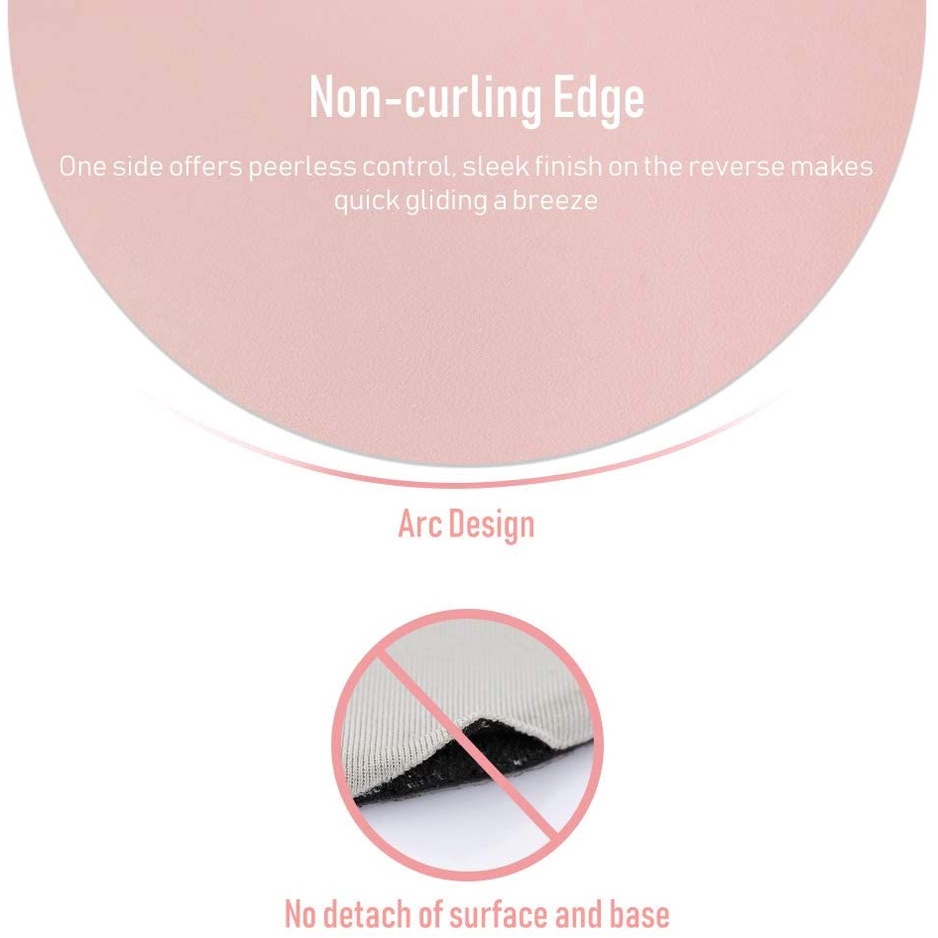 Tấm Lót Chuột / Bàn Phím Máy Tính Hình Tròn Bằng Da pu Màu Trơn Chống Trượt / Thấm Nước Tiện Dụng