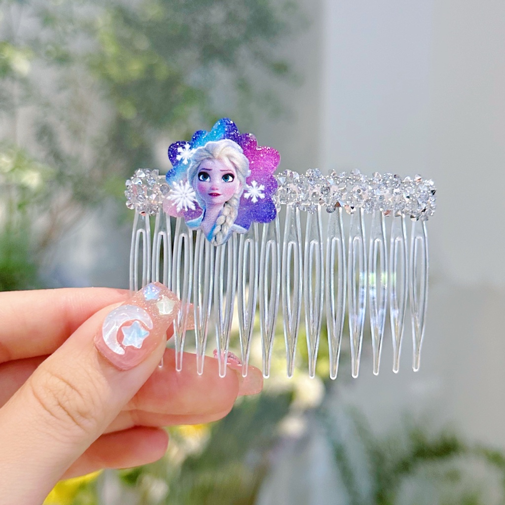Kẹp Tóc Đính Đá Họa Tiết Hoạt Hình Frozen Xinh Xắn Cho Bé Gái 2023
