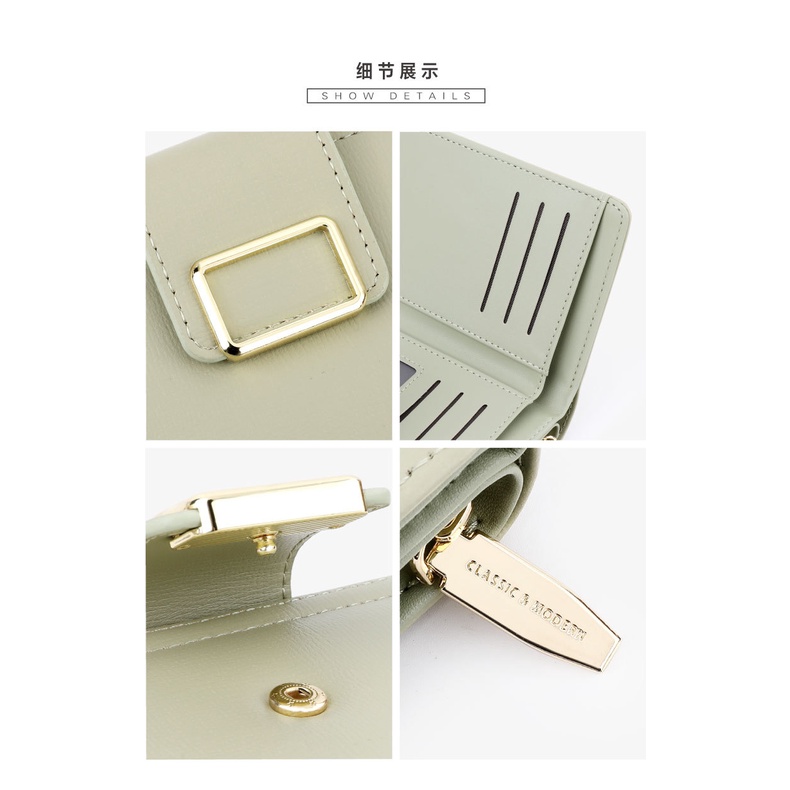 Terion Ví Ngắn Bằng Da pu Màu Trơn Đa Năng Phong Cách Hàn Quốc Cho Nữ