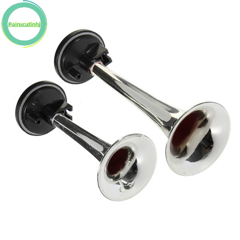 Cặphj 2 cái còi hơi đen kèn kép máy bơm không khí còi ống ô tô xe tải tàu thuyền vn