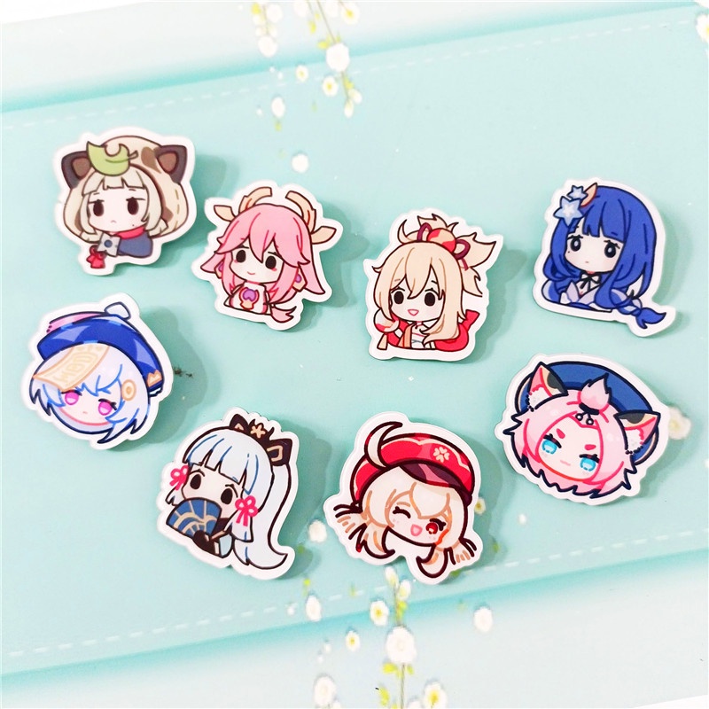 Trâm Cài Túi Học Sinh Bằng acrylic Phiên Bản q genshin Iqpact Hoạt Hình anime