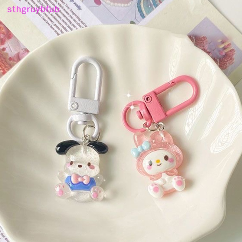 Sthb sanrio anime hello kitty trong suốt tốt nháy móc khóa phim hoạt hình cinnamon dog kuromi melody bag mặt dây chuyền phụ kiện chìa khóa dễ thương vn