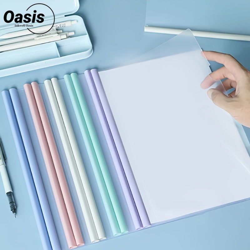 Morandi màu a4 thư mục tệp thanh trượt thanh kéo dày kẹp thanh hình chữ u-thư mục nhựa thông tin trong suốt kẹp sách kiểm tra sinh viên giấy văn phòng kẹp hồ sơ