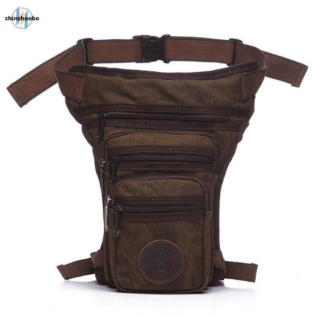 Zhin men phong cách retro đa chức năng túi thắt lưng vải thường double-layer túi chân ngoài trời