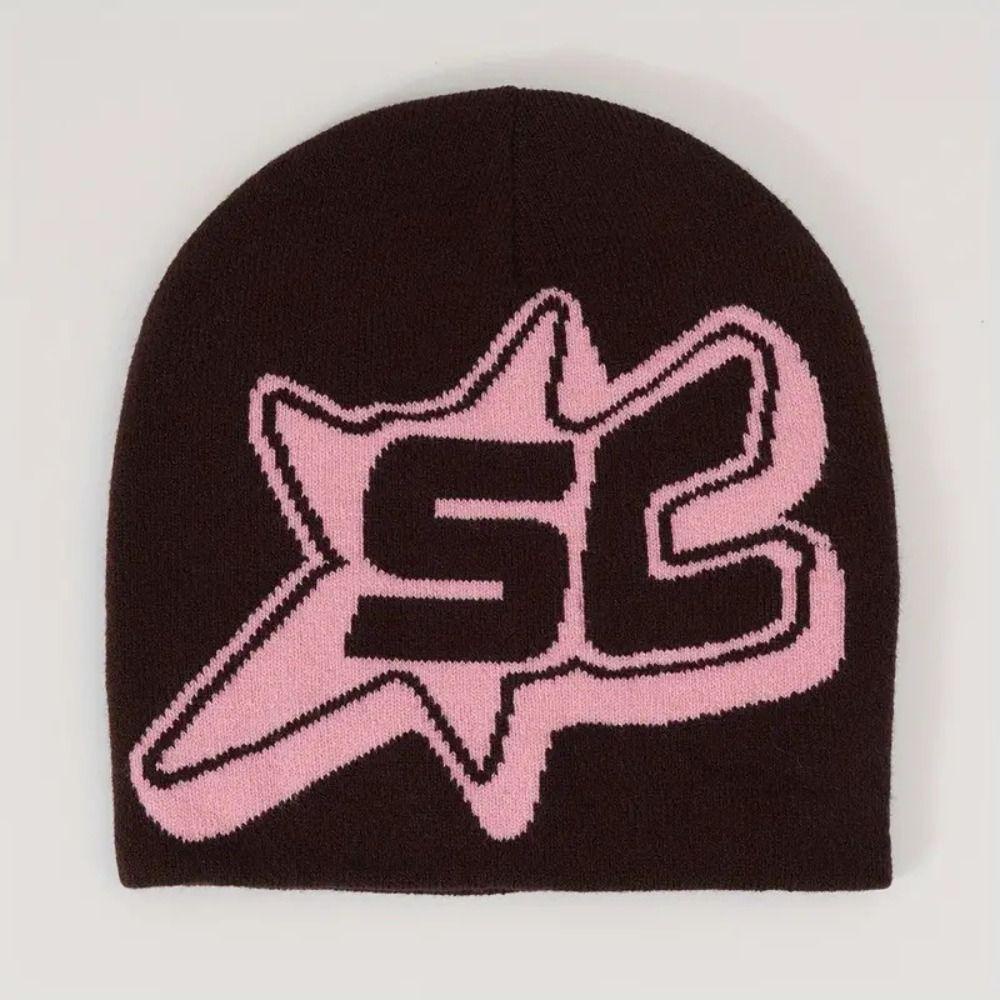 Eonway Mũ hip hop Y2k, mũ dệt kim design sense ins, mũ len dệt kim sành điệu