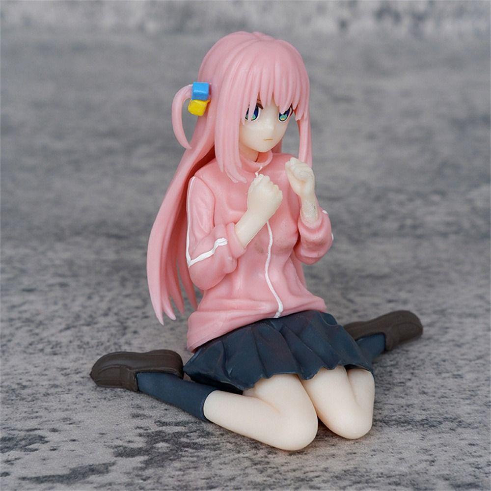 Martin1 gotoh hitori figures, pink girl anime figure, kawaii pvc 8,5cm đồ trang trí bàn búp bê ngồi