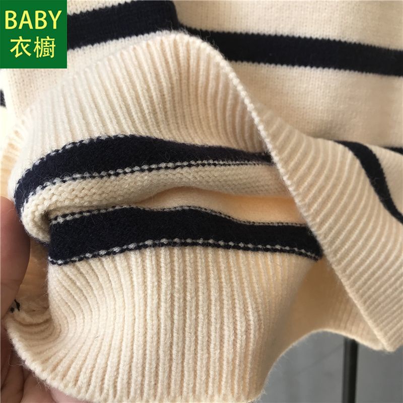 Áo Sweater Dệt Kim Có Cổ Thời Trang Thu Đông 2023 Mới Cho Bé Trai Và Bé Gái