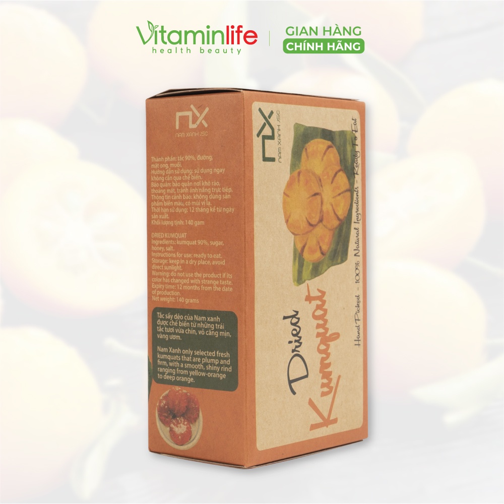 Hộp Tắc sấy dẻo Nam Xanh - 160g