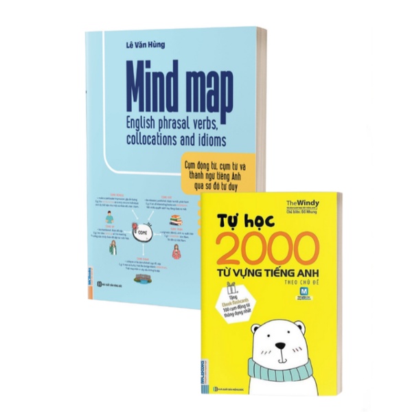 Sách Combo Mindmap English Phrasal Verbs,Collocations And Idioms & Tự Học 2000 Từ Vựng Tiếng Anh Theo Chủ Đề - Bản Quyền