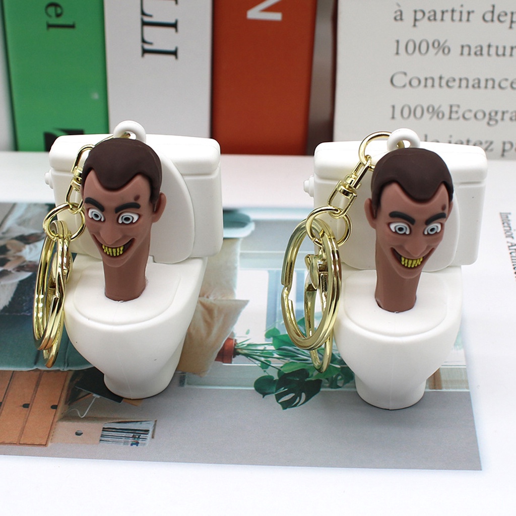 Trò chơi skibidi toilet keychain phim hoạt hình dễ thương nhân vật anime pvc vui nhộn túi xe hơi phụ kiện cho đồ chơi trẻ em quà tặng sinh nhật