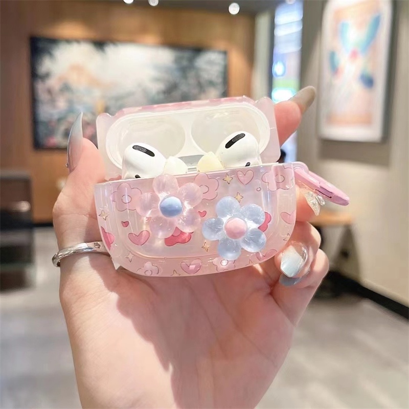 Vỏ airpods Three-dimensional hyun ya flower thích hợp cho airpods1 / 2 3 pro pro2 earphone set vỏ bảo vệ bluetooth không dây air pods pro 3 earphone protective case