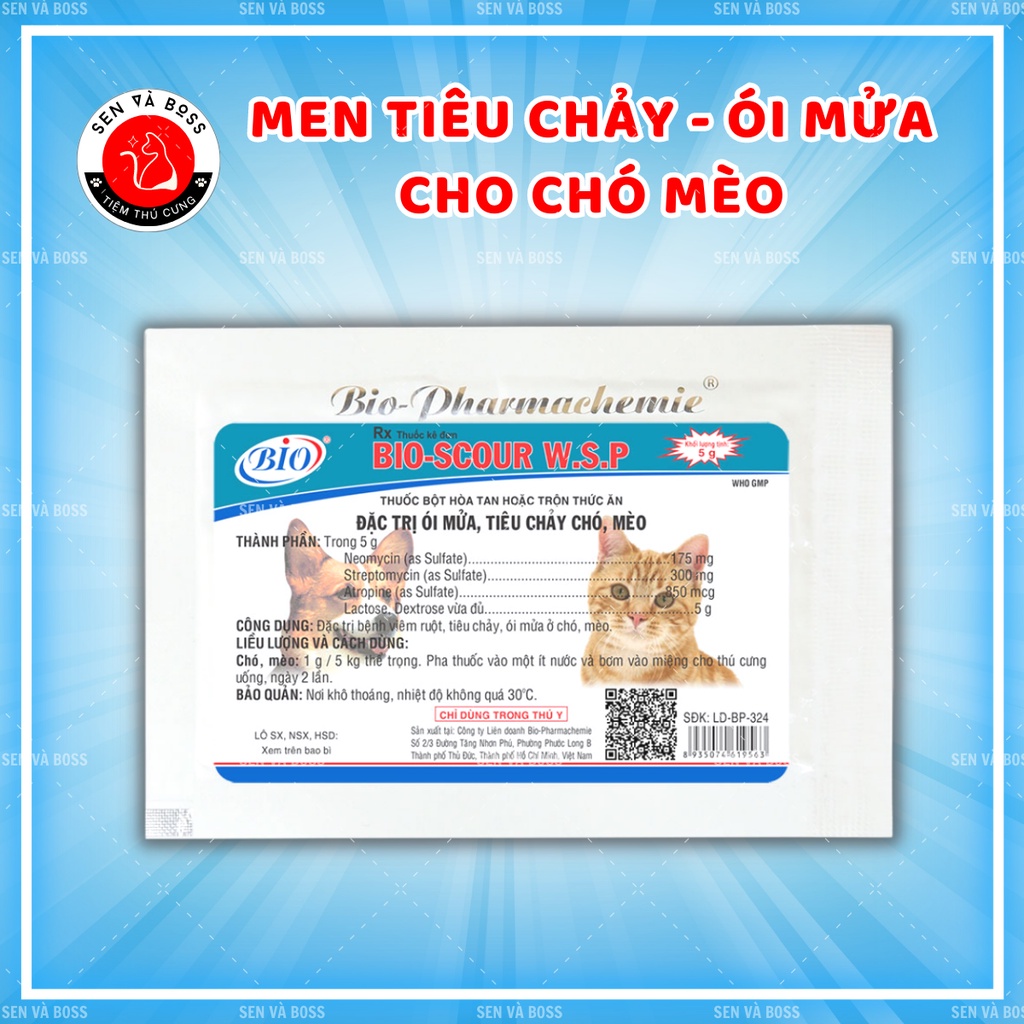 Bio Scour W.S.P Men Kiểm Soát Viêm Ruột, Tiêu Chảy, Ói Mửa Chó Mèo