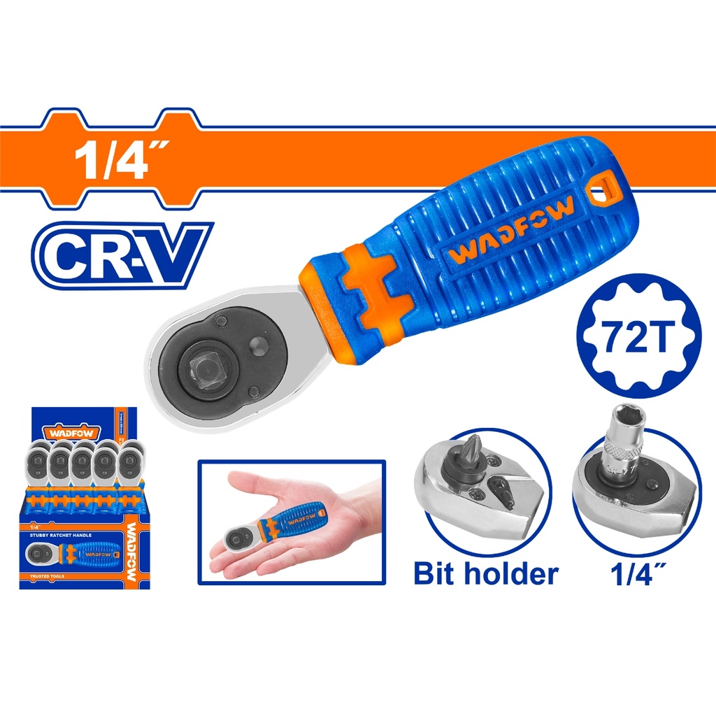Tay vặn đầu tuýp 1/4 inch 72T wadfow WRW2J14