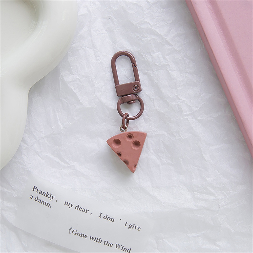 Phim hoạt hình dễ thương mô phỏng phô mai móc chìa khóa mãng cầu đồ trang sức trái tim nữ tính đồ ăn ngọt túi chơi mặt dây chuyền