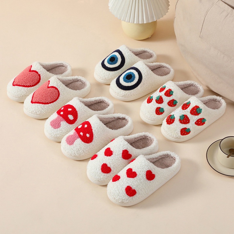 Dép Bông Đi Trong Nhà Và Ngoài Trời Cách Nhiệt Bằng Vải Nhung Kẻ Dành Cho Cặp Đôi