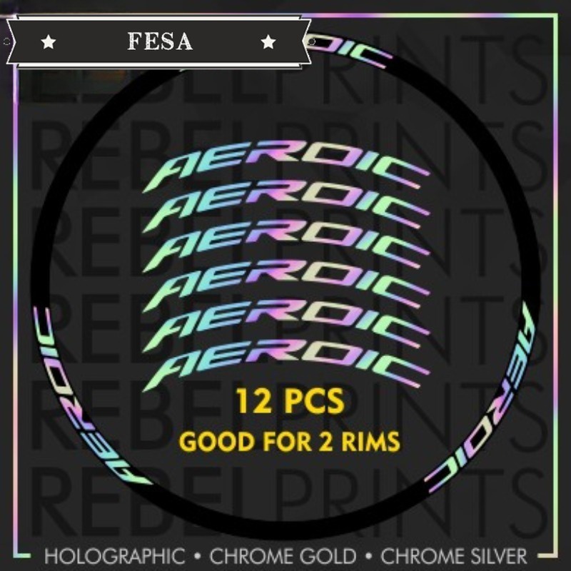 Aeroic holographic / oil slick  decal dán vành bánh xe cho xe đạp leo núi / xe đạp đường trường