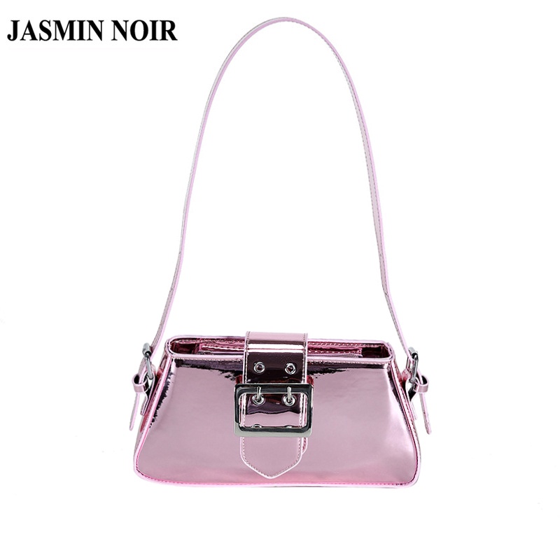 Jasmin noir lock patent leather túi xách nữ túi đeo chéo hình thang 2023 mùa hè mới