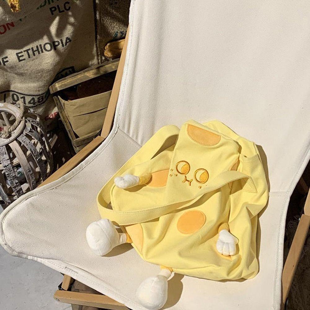 Shanhai Túi Đeo Chéo Vải canvas Nhỏ Hình Búp Bê Phô Mai Phong Cách Hàn Quốc Dễ Thương Sáng Tạo Dành Cho Bạn Nữ