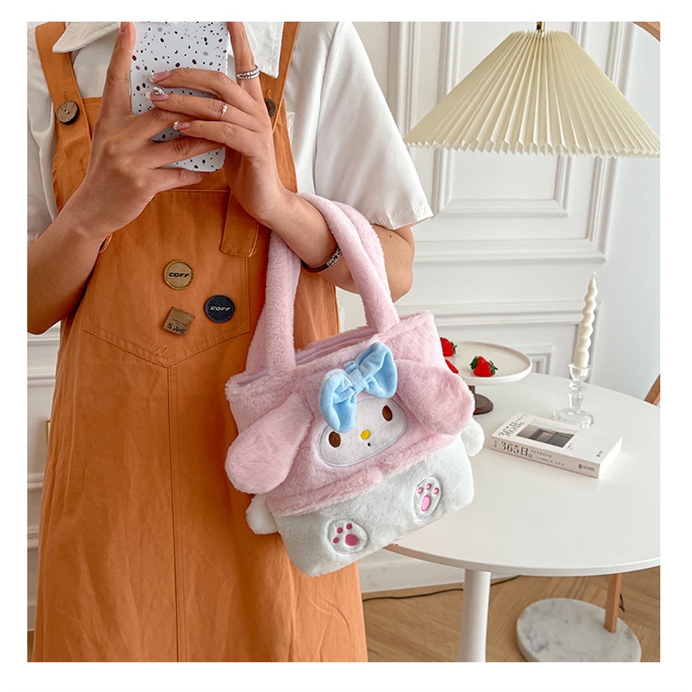 Sanrio Sang Trọng Túi Xách Cho Bé Gái Anime Dễ Thương Giai Điệu Kuromi Túi Tote Hoạt Hình Đáng Đeo Vai Lưu Trữ Di Động Túi Quà Tặng CHÚNG TÔI
