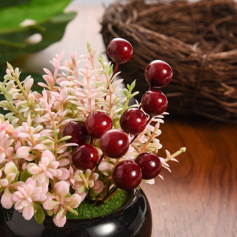 Hạt Ngọc Trai Giả Hình Quả Mọng / Cherry Đỏ Mini Trang Trí Tiệc Giáng Sinh DIY