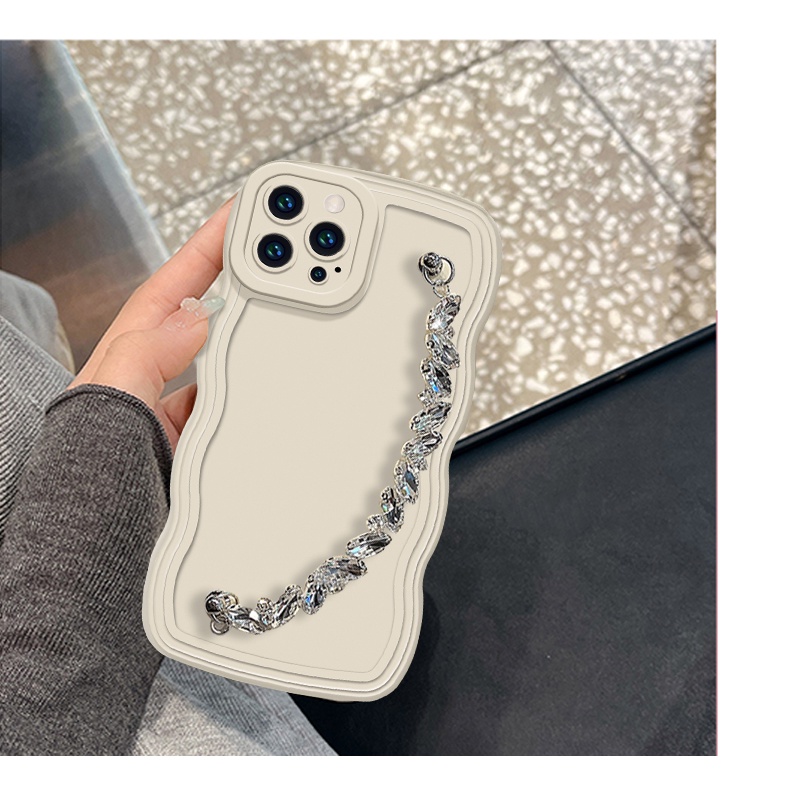 Ốp Điện Thoại Đính Kim Cương Giả Lấp Lánh Kèm Dây Đeo Cho IPhone 14 13 12 11 Pro Max X XR XS Max 6 6s 7 8 Plus