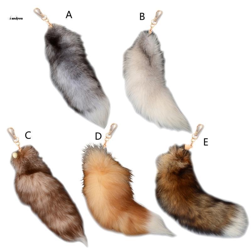 ✿ Móc Khóa Cục Bông Lông Cáo Đuôi Lông Xù Đáng Yêu