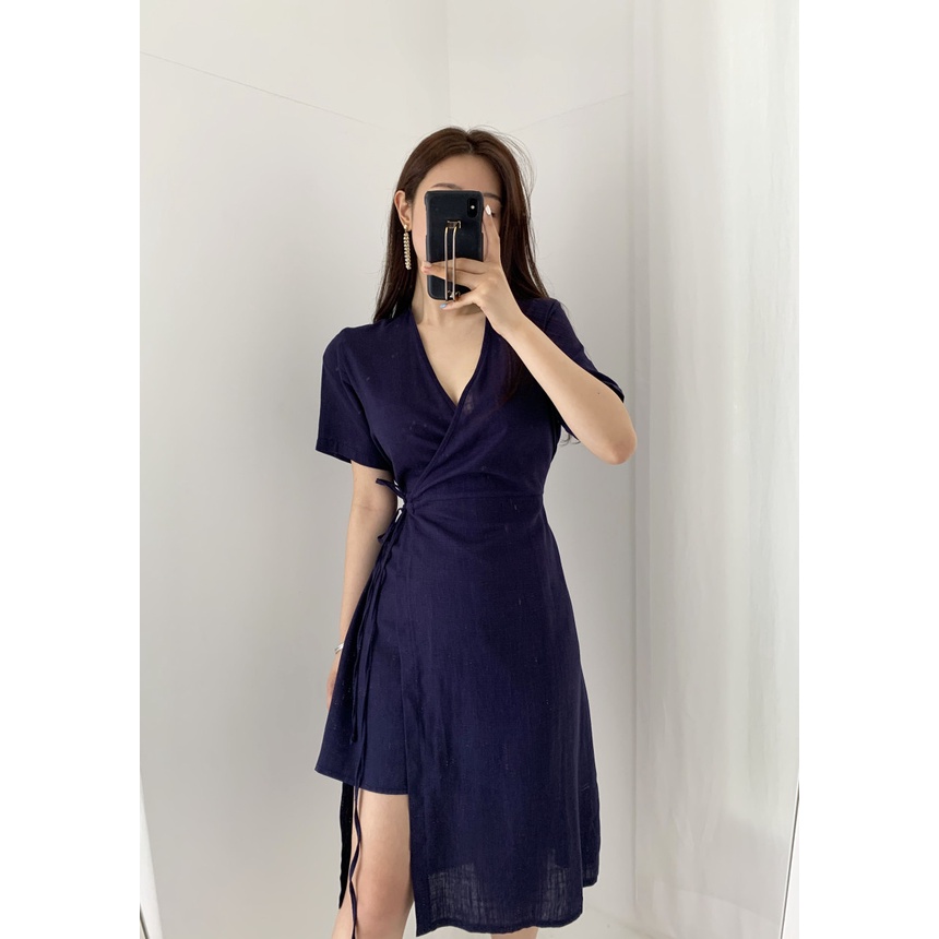 SUXI Đầm Cổ Chữ V Thiết Kế Mỏng Đơn Giản Thời Trang Mùa Hè Theo Phong Cách Hàn Quốc