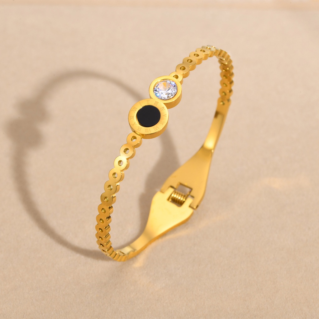 Vnox Vòng Tay Đá Mã Não Hở Tông Màu Vàng Thanh Lịch Thời Trang Cho Nữ