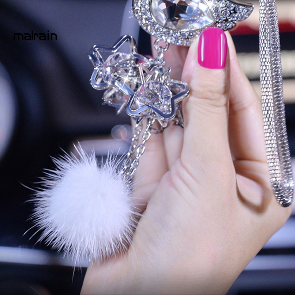 Phụ Kiện Treo Trang Trí Nội Thất Xe Hơi Hình Thiên Nga Đính Pha Lê Giả