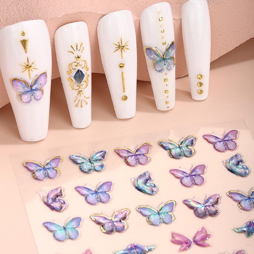 Miếng Dán Trang Trí Móng Tay Họa Tiết Hoạt Hình Phong Cách Hàn Quốc Xinh Xắn