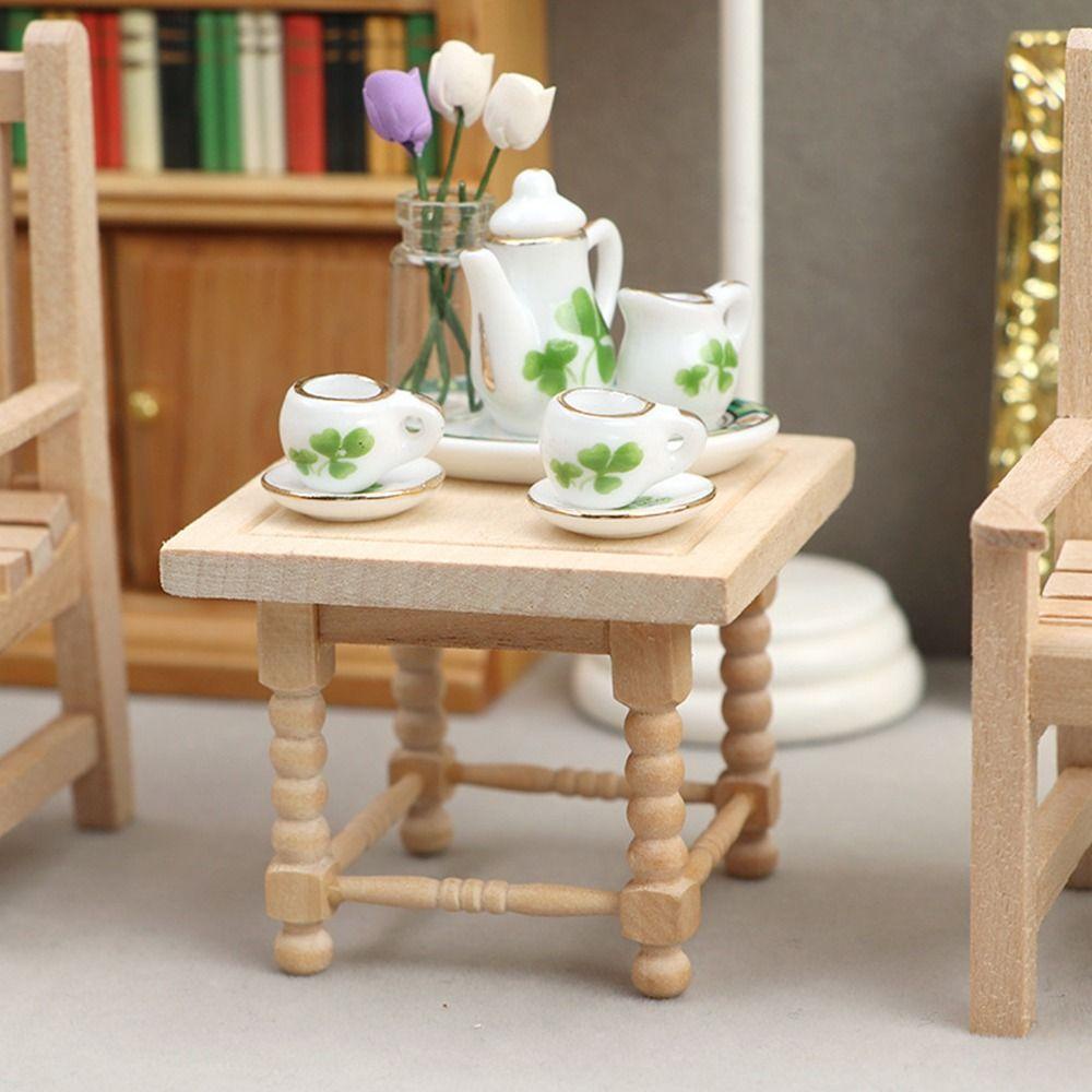 CHOOKEY Gương Trang Điểm Mini Khung Gỗ Dùng Để Trang Trí Nhà Búp Bê