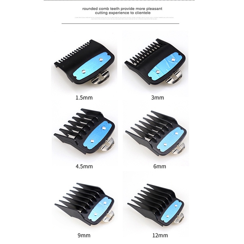 Bộ 6 Đầu Lược Giới Hạn Kèm 2 Lưỡi Cắt Gốm Thay Thế Cho Tông Đơ WAHL