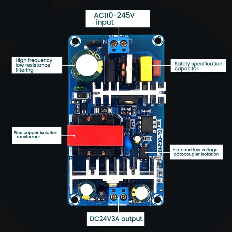 1 Bảng Mạch Chuyển Đổi Nguồn Điện 24V 3A AC-DC 110V / 220V Sang 24V