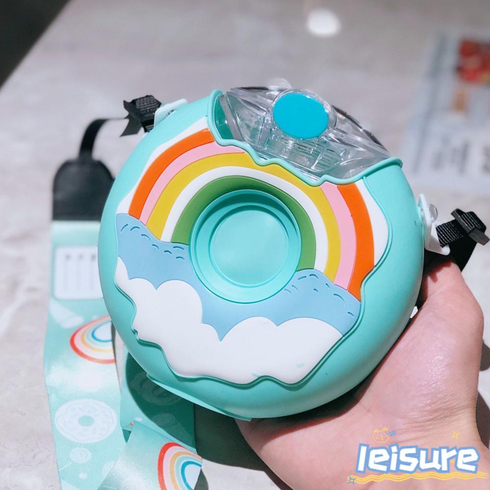 Bình Nước Hình Bánh Donut Màu Cầu Vồng Dễ Thương