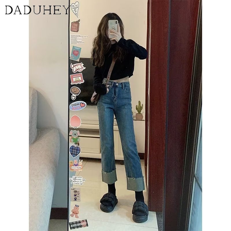 Quần jean DADUHEY lưng cao size lớn thời trang phong cách Hàn Quốc