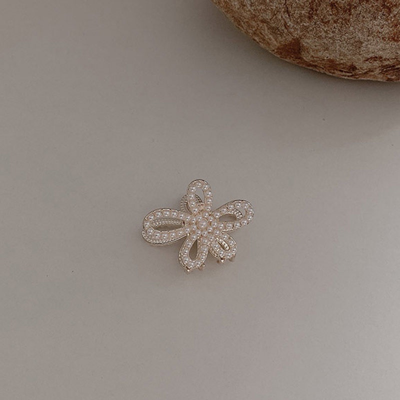 Kẹp Tóc Càng Cua Hình Trái Tim / Chữ Thập Đính Ngọc Trai Thời Trang Cho Nữ