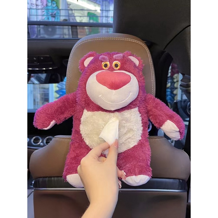 Hộp Đựng Khăn Giấy Hình Gấu Bông Hoạt Hình Dễ Thương Treo Xe Hơi