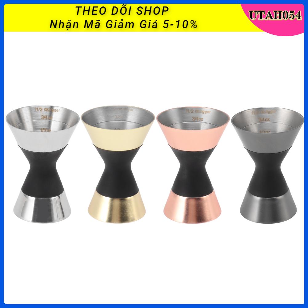 Utah054 Cocktail Jigger Hai Mặt Bằng Thép Không Gỉ Shot Có Cân Cho Quầy Bar Tại Nhà